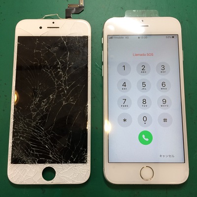 iPhone6画面修理後